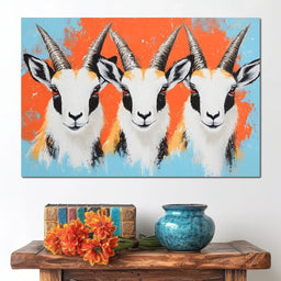 Horned Gazelle Trio - NicheCanvas