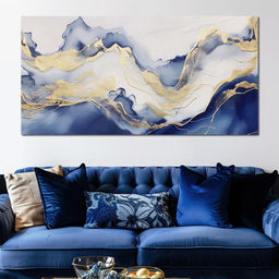 Sapphire Gold Mountain Flow - NicheCanvas