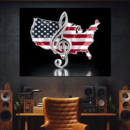 Patriotic Melody Stars Stripes - NicheCanvas