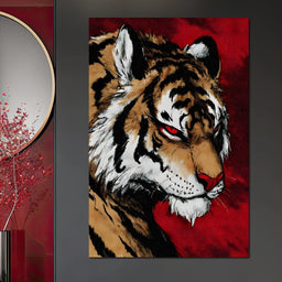 Fierce Tiger Blood Moon Roar - NicheCanvas