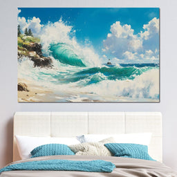 Ocean's Mighty Embrace - NicheCanvas