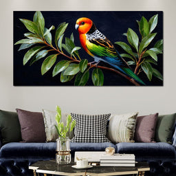 Vibrant Parrot in Leafy Haven - NicheCanvas