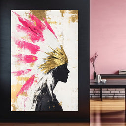 Golden Feathered Majesty - NicheCanvas