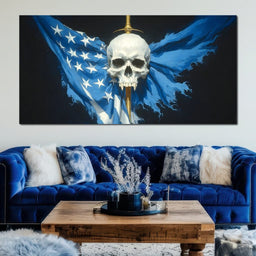 Star Spangled Vampire Skull Requiem - NicheCanvas