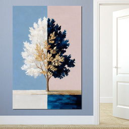Balanced Seasons Tree Reflection - NicheCanvas