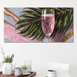 Pink Champagne Palm Luxe - NicheCanvas