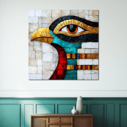 Falcon's Luminous Mosaic - NicheCanvas