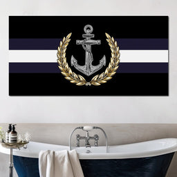 Nautical Anchor Laurel Crest - NicheCanvas