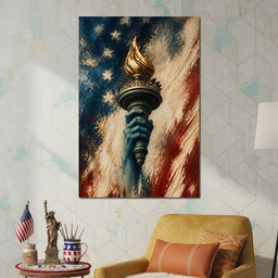 Liberty Igniting The Storm - NicheCanvas