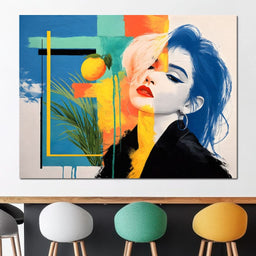 Vivid Citrus Pop Portrait Muse - NicheCanvas