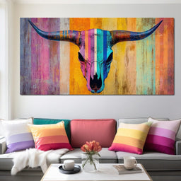 Radiant Longhorn Vibrance - NicheCanvas