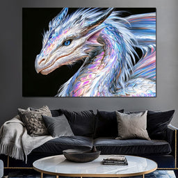 Radiant Scales of the Glacial Guardian - NicheCanvas