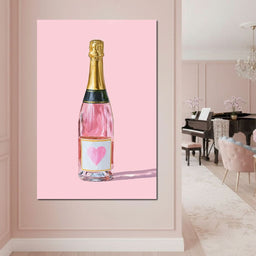 Blush Rose Champagne Heart - NicheCanvas