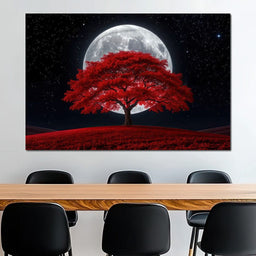 The Crimson Moon Tree - TooplesArt - NicheCanvas