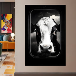 Majestic Bovine Portrait Sky - NicheCanvas