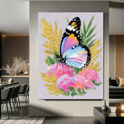 Radiant Butterfly among Blossoms - NicheCanvas