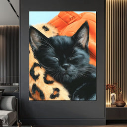 Dreamy Feline Slumber Bliss - NicheCanvas