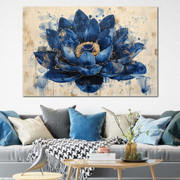 Sapphire Lotus Splendor - NicheCanvas