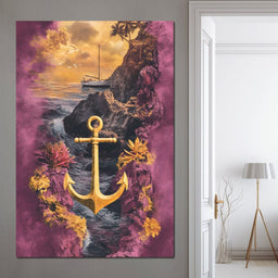 Golden Anchor Coastal Voyage - NicheCanvas