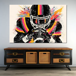 Gridiron Impact Burst of Color - NicheCanvas