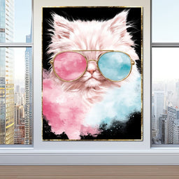 Cool Cat Sunglasses Portrait - NicheCanvas