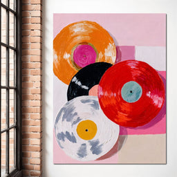 Retro Vinyl Color Spin Dance - NicheCanvas