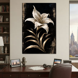 Gilded Petals Upon Nightfall - NicheCanvas