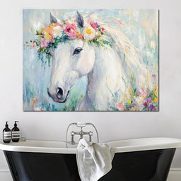 Majestic Equine Blossoms - NicheCanvas