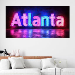 Electric Night Atlanta Glow - NicheCanvas