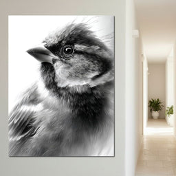 Feathered Sentinel Monochrome - NicheCanvas