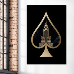 Golden Spade Deco Skyline - NicheCanvas