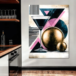 Midnight Toast to Golden Spheres - NicheCanvas