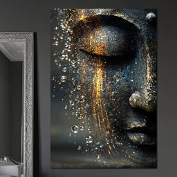  Golden Tranquil Buddha Flow Mirror - NicheCanvas