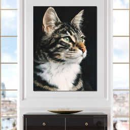 Emerald Eyed Tabby Portrait - NicheCanvas