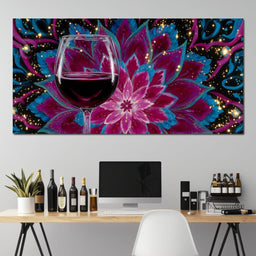 Celestial Petals Wine Mandala - NicheCanvas