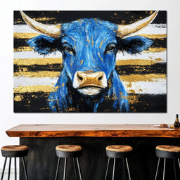 Bull Cobalt Resilience - Alicia Smith - NicheCanvas