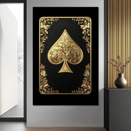 Golden Elegance Spade Design - NicheCanvas