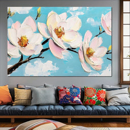Magnolia Blossom Skyward - NicheCanvas