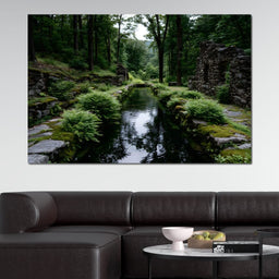 Forest Spring Stone Ruins - NicheCanvas