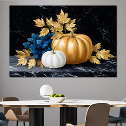 Golden Harvest Marble Elegance - NicheCanvas