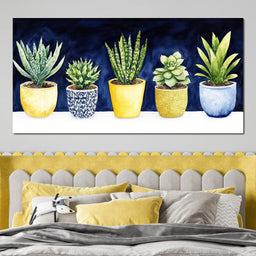 Succulent Symphony in Pots - NicheCanvas