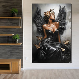 Golden Wings of Elegance - NicheCanvas