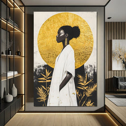 Golden Halo Afrocentric Poise - NicheCanvas