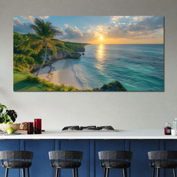 Sunlit Shores of Tranquility - NicheCanvas