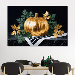 Golden Pumpkin Elegance - NicheCanvas