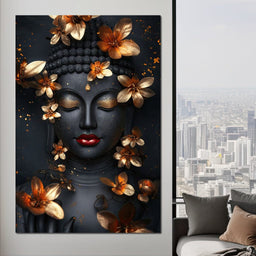 Radiant Floral Buddha Tranquility - NicheCanvas