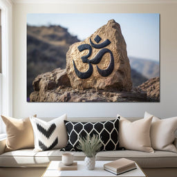 Om Mountain Stone Aum Sign - NicheCanvas