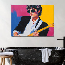 Vibrant Retro Electric Guitarist - NicheCanvas