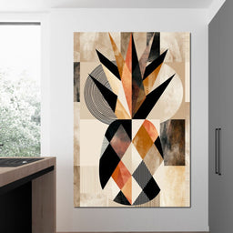 Geometric Still Life of Tropical Pineapple - NicheCanvas