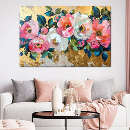 Golden Royal Flowers 08 - Wildrose Creations - NicheCanvas